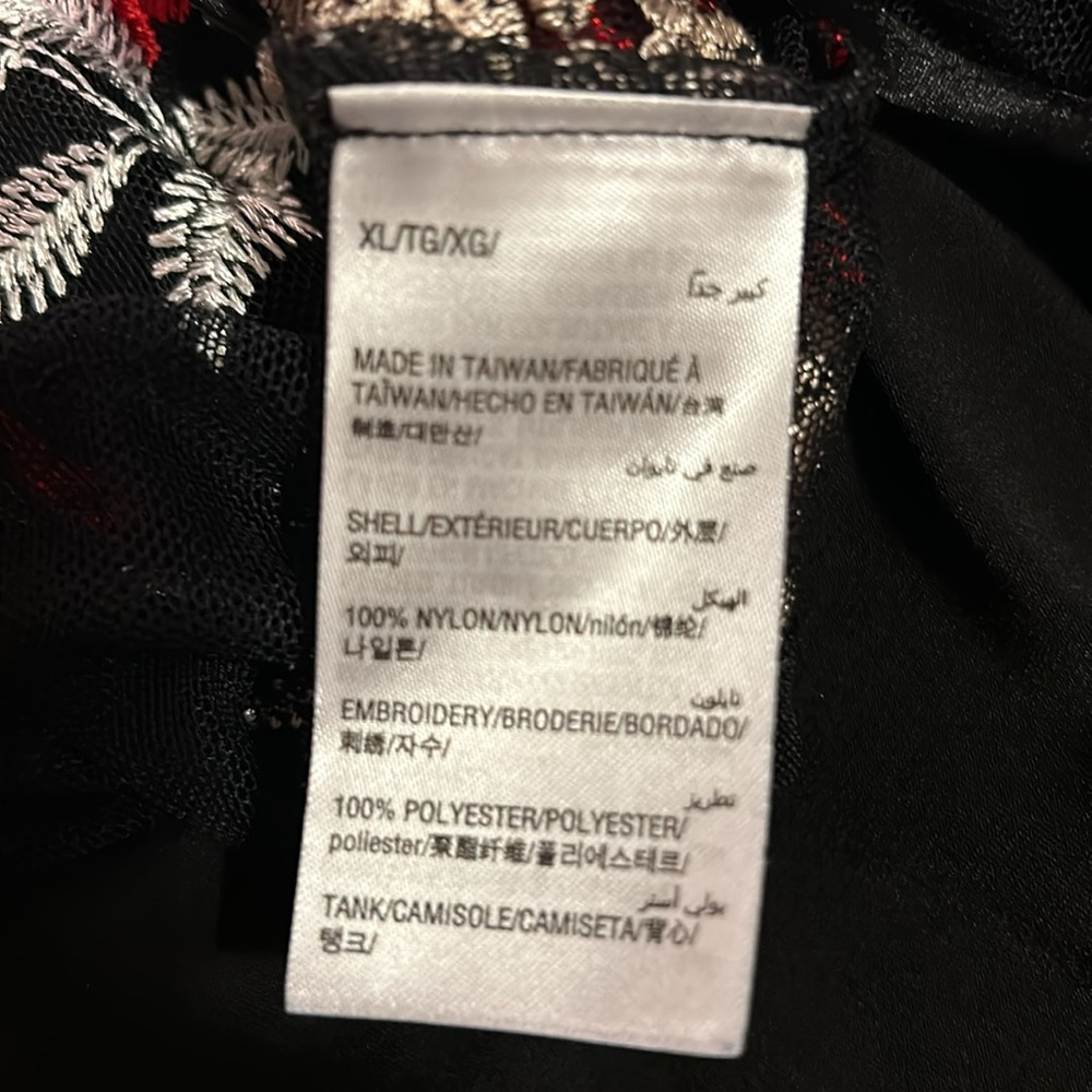 Alfani black shear top with embroidered flowers. Size extra large. - Picture 11 of 14